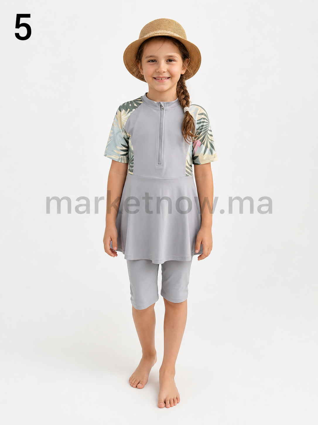 Burkini Fille Élégant Anti-UV – Maillot de Bain Modeste Enfant en Tissu Cyclisme | Tailles 6 à 18 ans