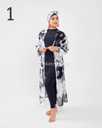Burkini Femme 4 Pièces Tendance – Maillot de Bain Modeste avec Kimono et Foulard | Qualité Premium | Tailles M à XL