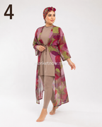 Burkini Femme 4 Pièces Tendance – Maillot de Bain Modeste avec Kimono et Foulard | Qualité Premium | Tailles M à XL