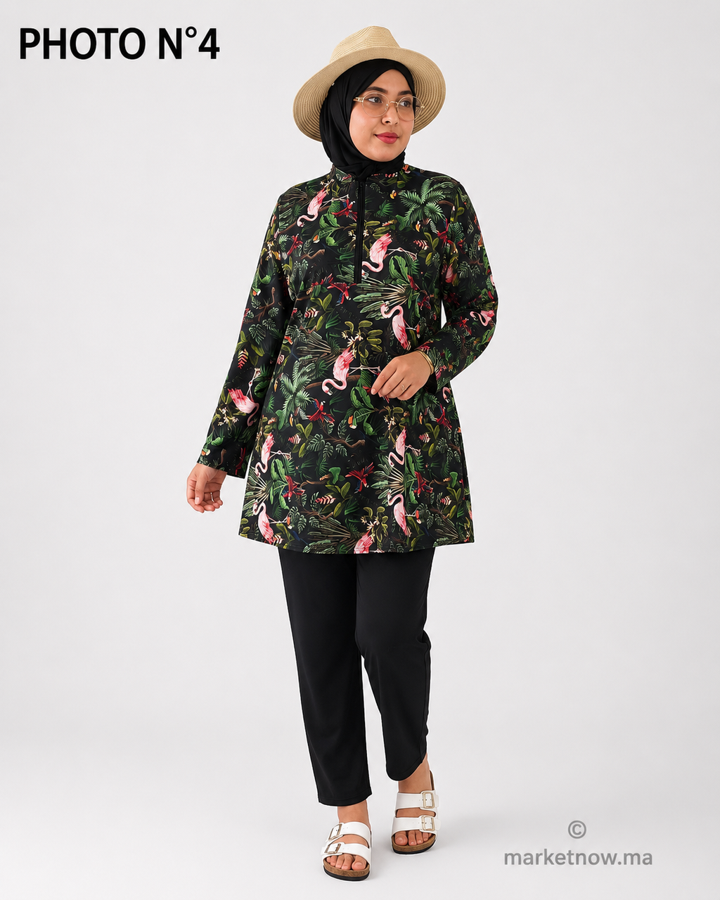 Burkini Femme 3 Pièces Résistant à l’Eau avec Foulard Assorti – Tailles M à XXL