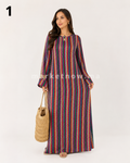 Robe longue en polyamide viscose avec ceinture