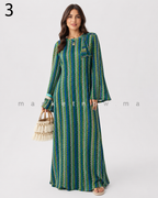 Robe longue en polyamide viscose avec ceinture