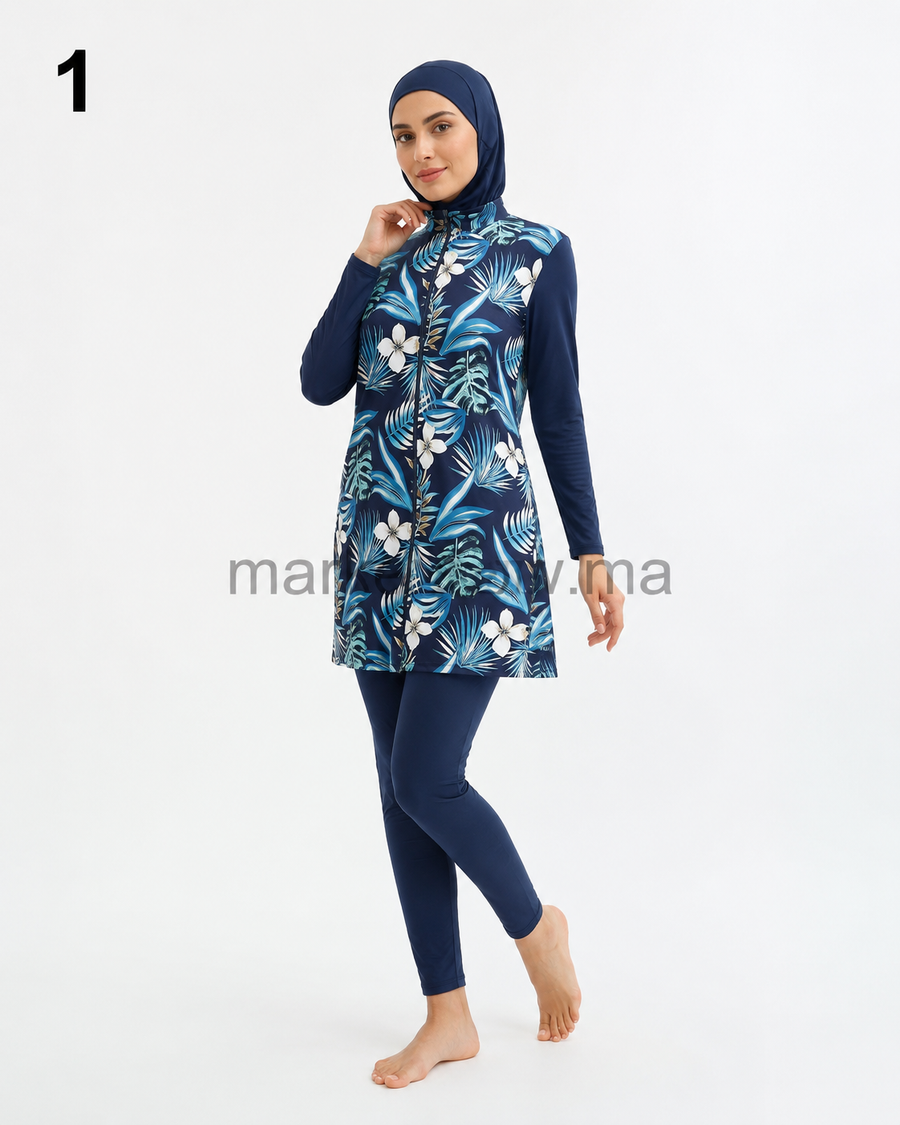 Burkini Cyclisme 3 Pièces – Bonnet, Robe et Collant