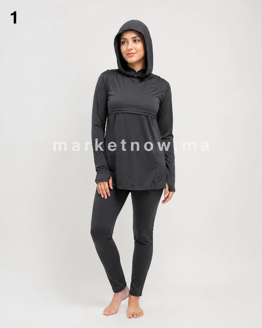Burkini PA avec Bonnet, Robe, Colonne et Gilet – M à XXL