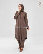 Burkini 3 pièces en polyamide – Tunique longue, pantalon et hijab