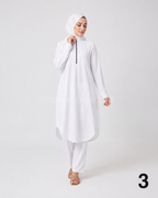 Burkini 3 pièces en polyamide – Tunique longue, pantalon et hijab