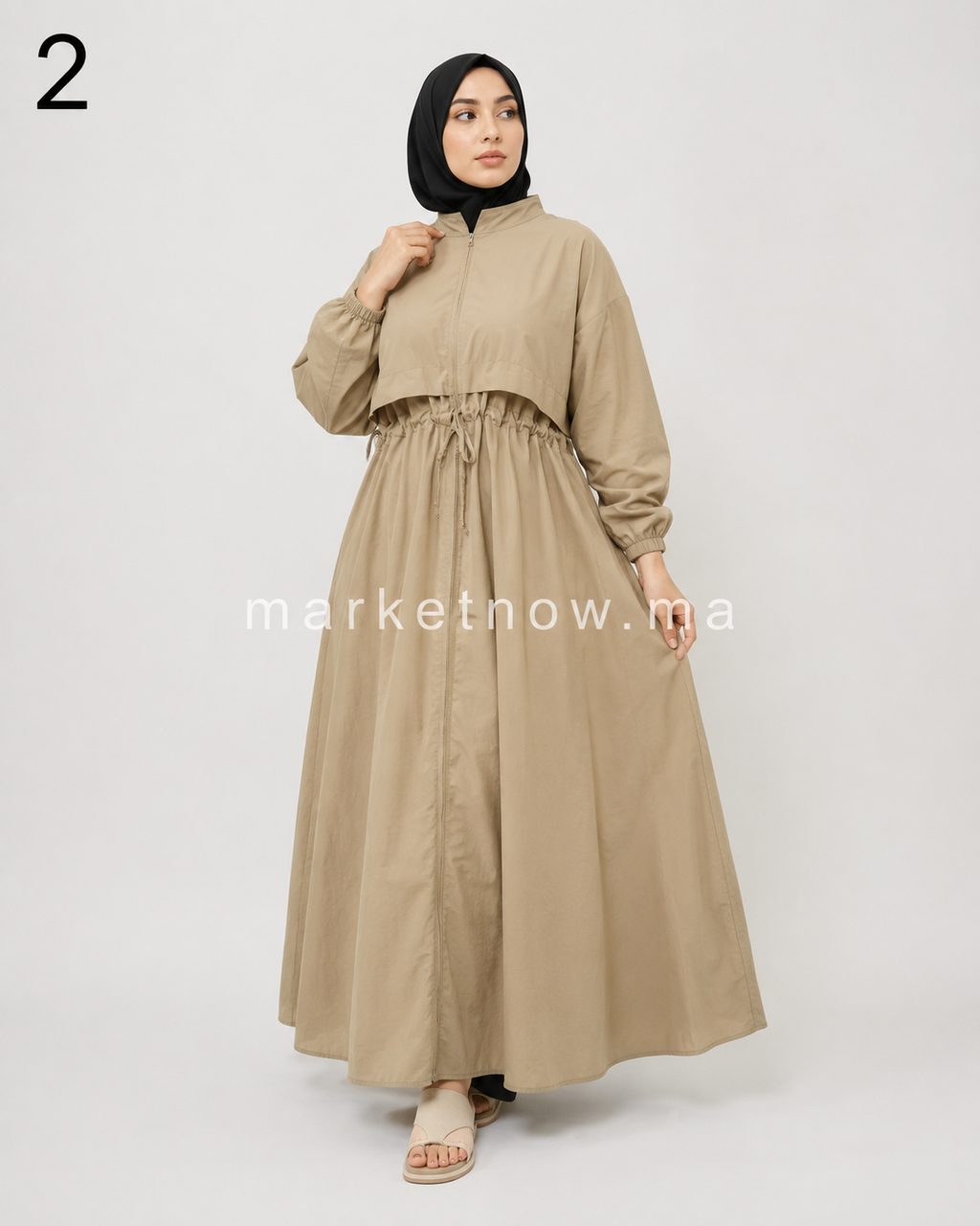 Burkini 3 pièces élégant et couvrant – Robe longue, pantalon et hijab