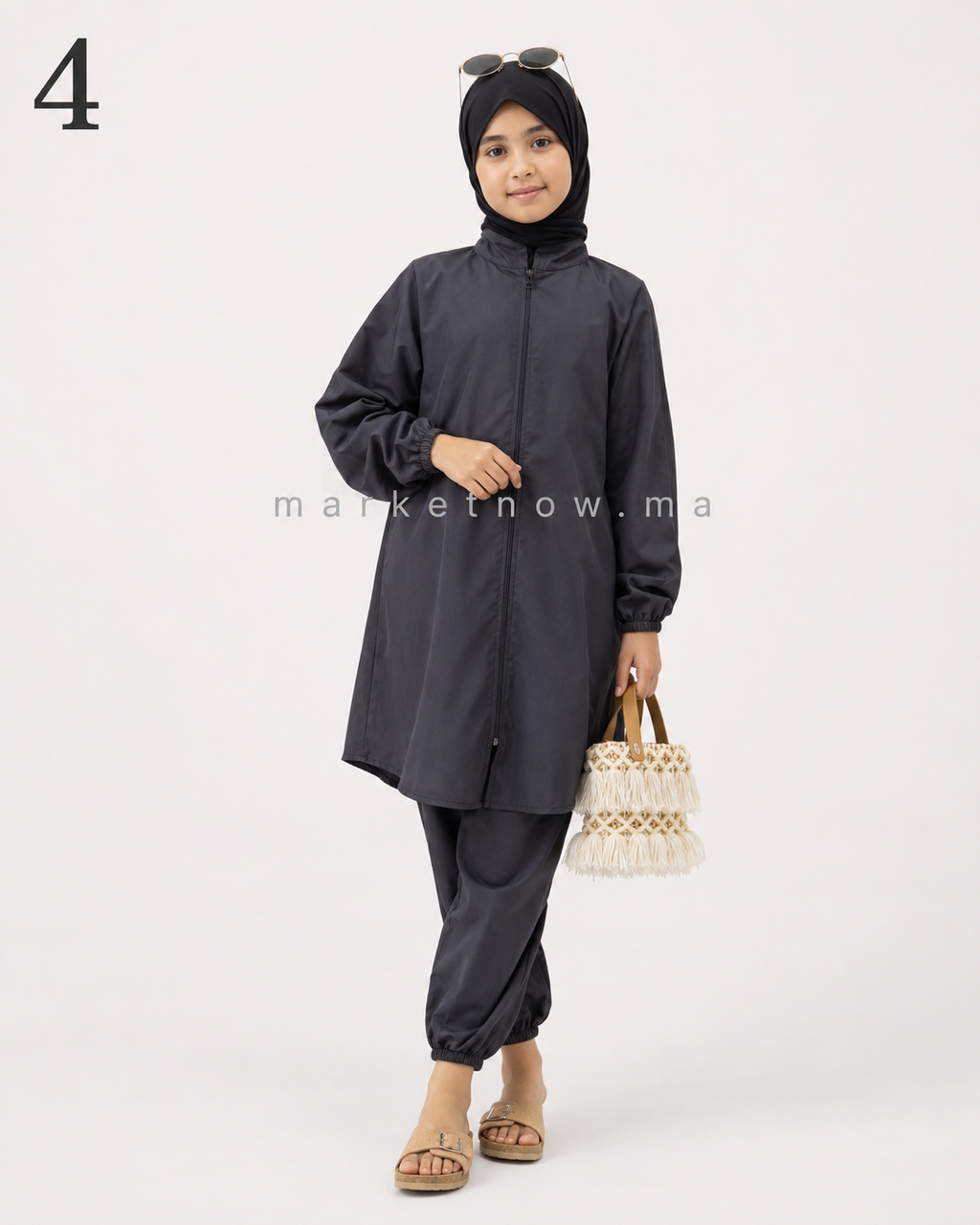 Burkini 3 pièces pour fille 10–16 ans – Modeste, léger et confortable
