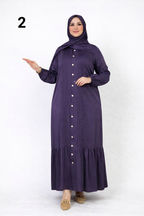 Robe Longue Modeste Femme avec Hijab (Châle Inclus) – Abaya Élégante Fluide | Taille L à 3XL – Nouvelle Collection Maroc