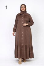 Robe Longue Modeste Femme avec Hijab (Châle Inclus) – Abaya Élégante Fluide | Taille L à 3XL – Nouvelle Collection Maroc