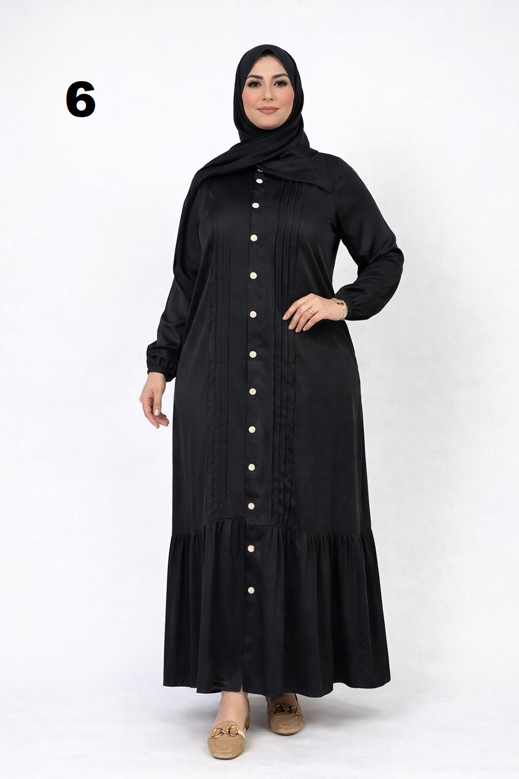 Robe Longue Modeste Femme avec Hijab (Châle Inclus) – Abaya Élégante Fluide | Taille L à 3XL – Nouvelle Collection Maroc