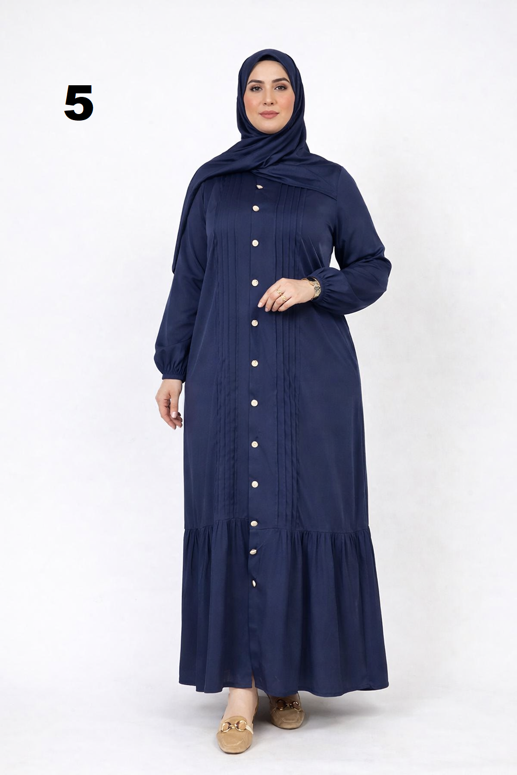 Robe Longue Modeste Femme avec Hijab (Châle Inclus) – Abaya Élégante Fluide | Taille L à 3XL – Nouvelle Collection Maroc