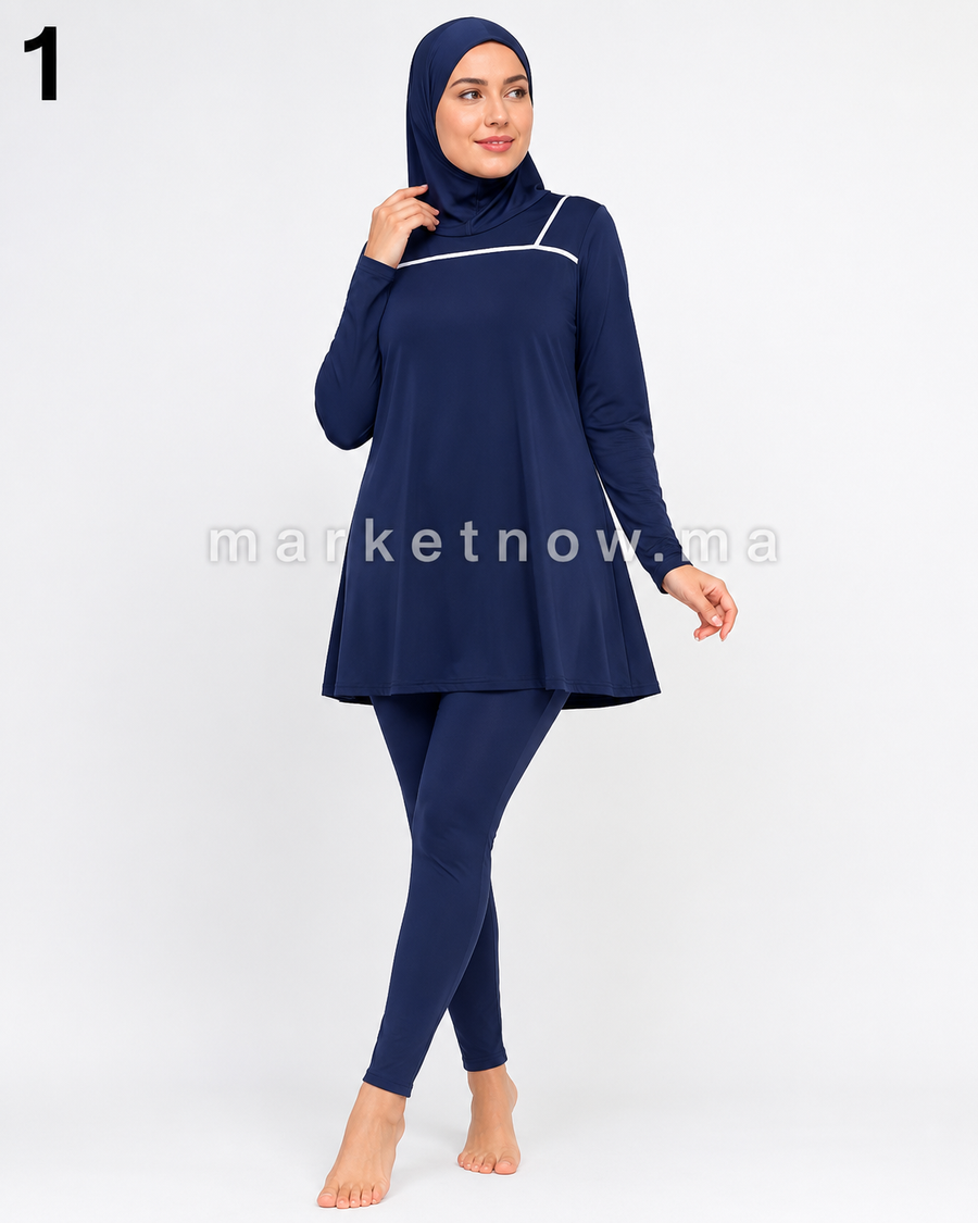 Burkini moderne en tissu cyclisme premium – 3 pièces