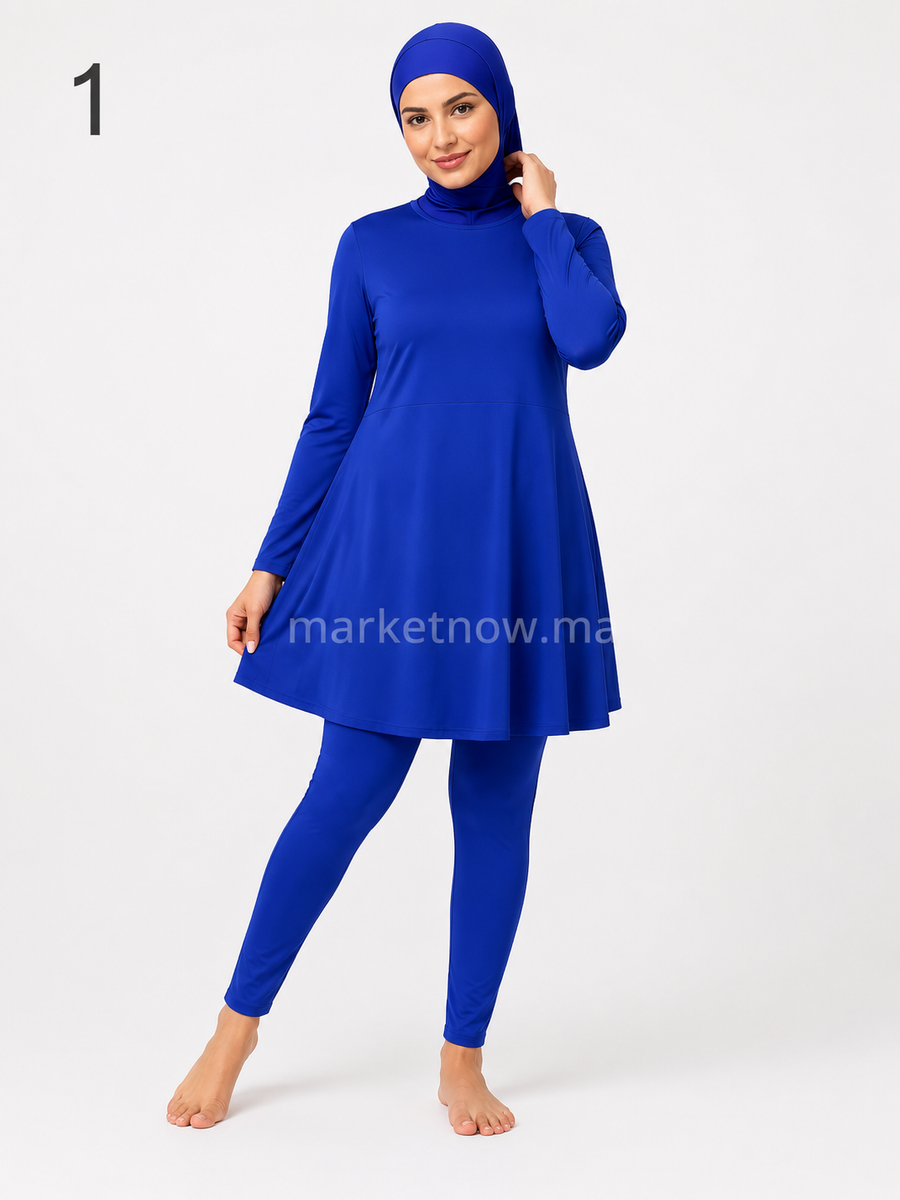 Burkini 2 pièces avec tissu cyclisme premium