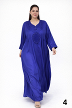 Kandoura Femme Élégante Brodée avec Pierres – Tissu Crêpe Premium – Robe Marocaine Chic Grandes Tailles