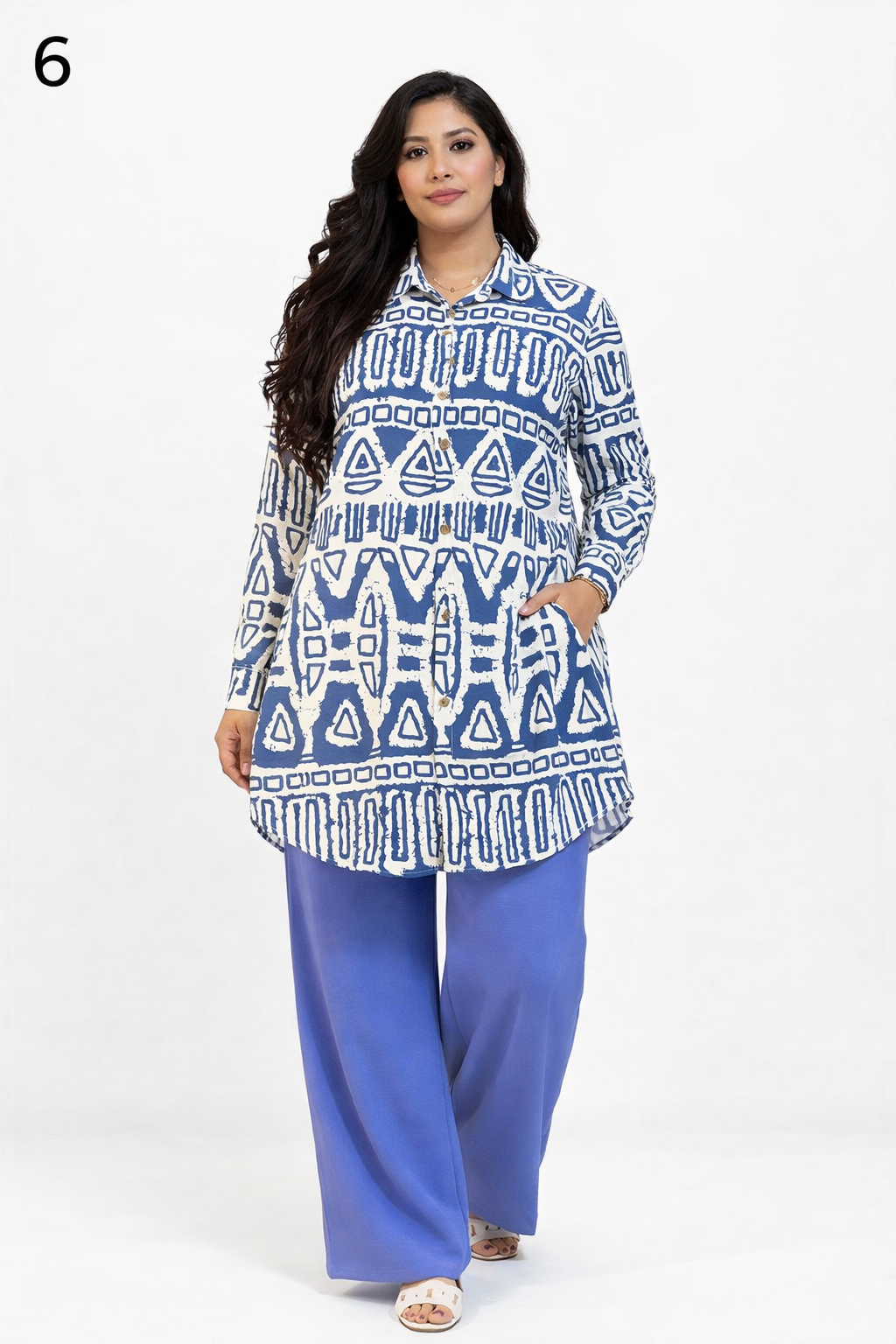 Ensemble Femme 2 Pièces Élégant Demi-Saison – Chemise Longue + Pantalon Large – Tissu Léger Haute Qualité (M à XXL)