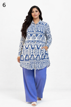 Ensemble Femme 2 Pièces Élégant Demi-Saison – Chemise Longue + Pantalon Large – Tissu Léger Haute Qualité (M à XXL)