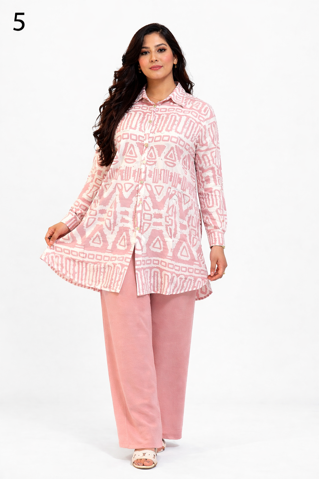 Ensemble Femme 2 Pièces Élégant Demi-Saison – Chemise Longue + Pantalon Large – Tissu Léger Haute Qualité (M à XXL)