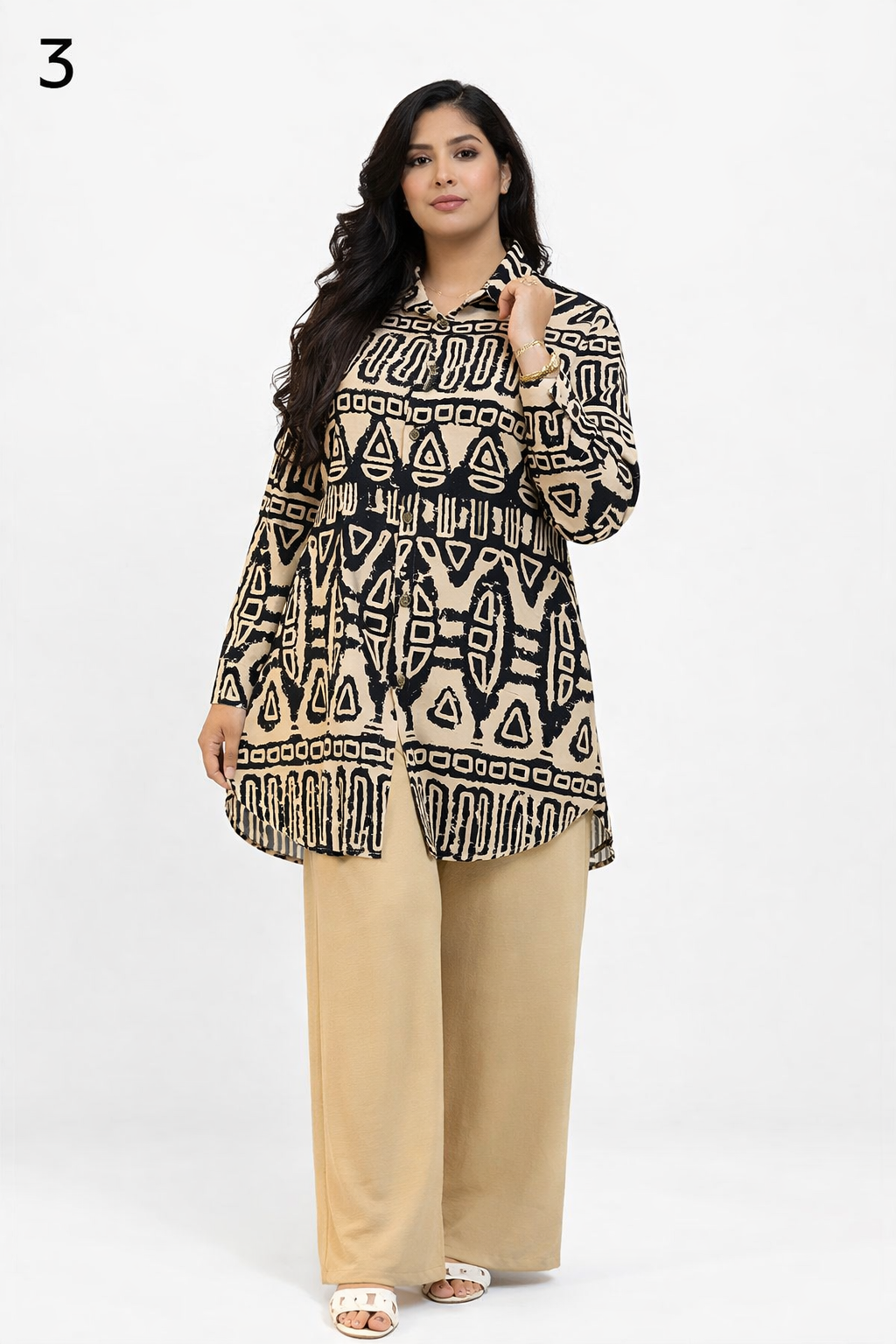 Ensemble Femme 2 Pièces Élégant Demi-Saison – Chemise Longue + Pantalon Large – Tissu Léger Haute Qualité (M à XXL)