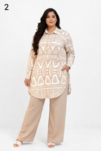 Ensemble Femme 2 Pièces Élégant Demi-Saison – Chemise Longue + Pantalon Large – Tissu Léger Haute Qualité (M à XXL)