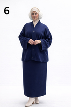 Ensemble Femme 3 Pièces Hiver – Jupe Longue + Cardigan + Gants | Tissu Laine Léger Élégant Chic 2026
