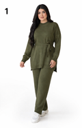 Ensemble Femme 2 Pièces Élégant – Tissu Scuba Premium | Tenue Moderne Confortable – Livraison Rapide Maroc