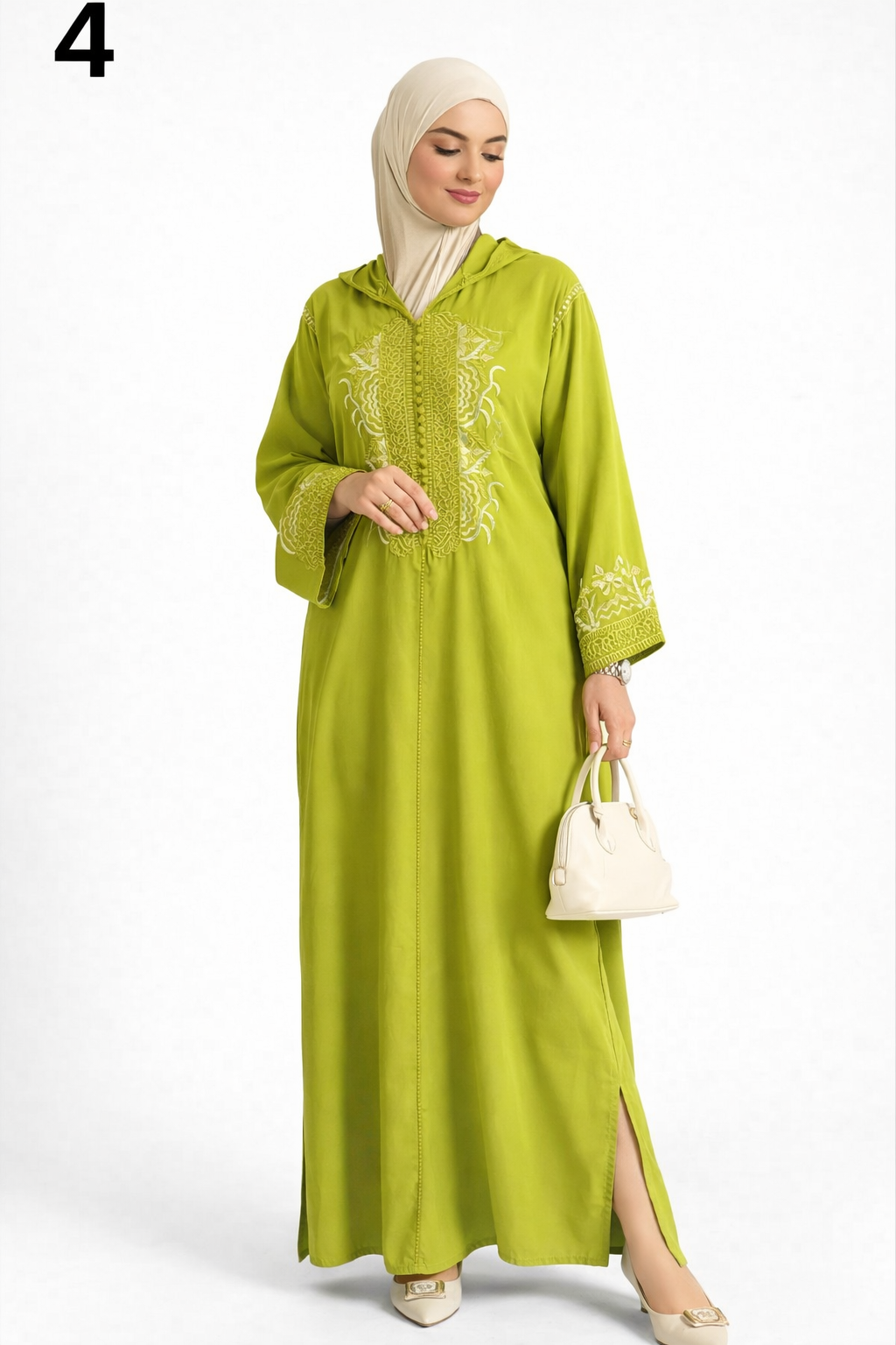 Jellaba Femme Élégante en Crêpe Premium – Broderie Artisanale | جلابة راقية بثوب كريب فاخر بجودة عالية