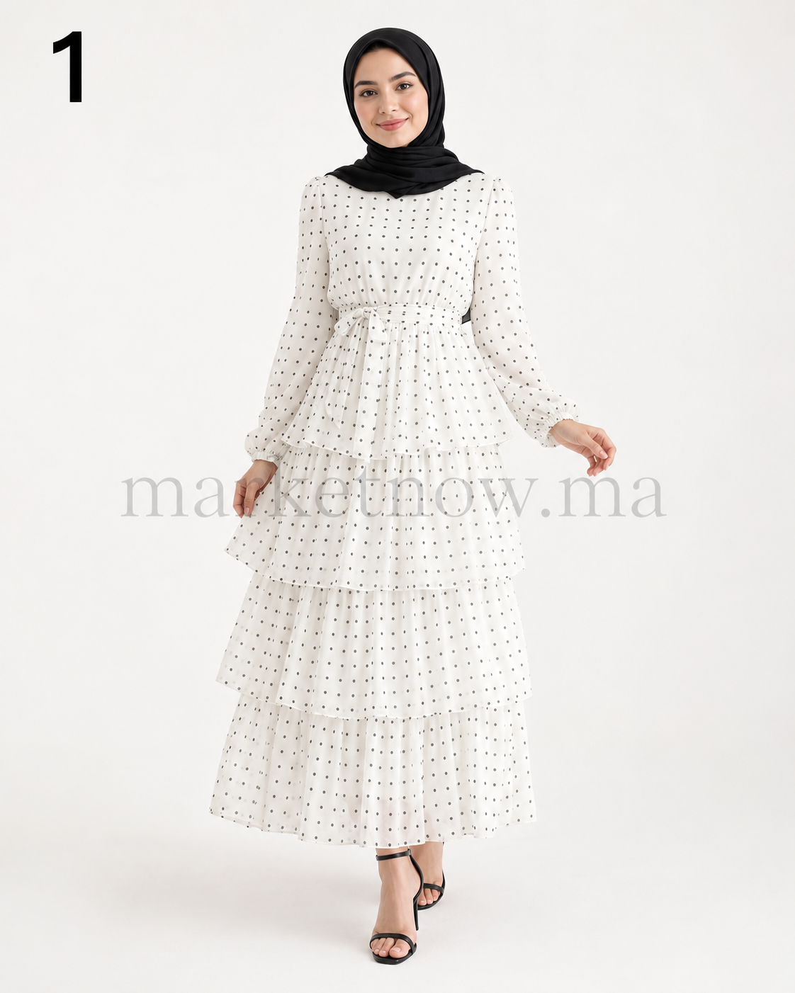 Robe Aspero à Pois – Élégante et Modeste