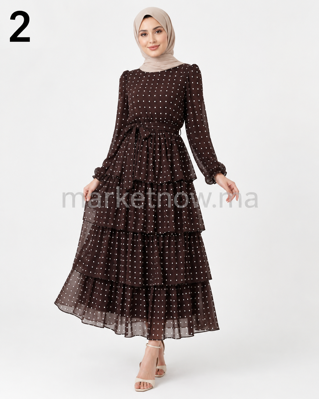 Robe Aspero à Pois – Élégante et Modeste
