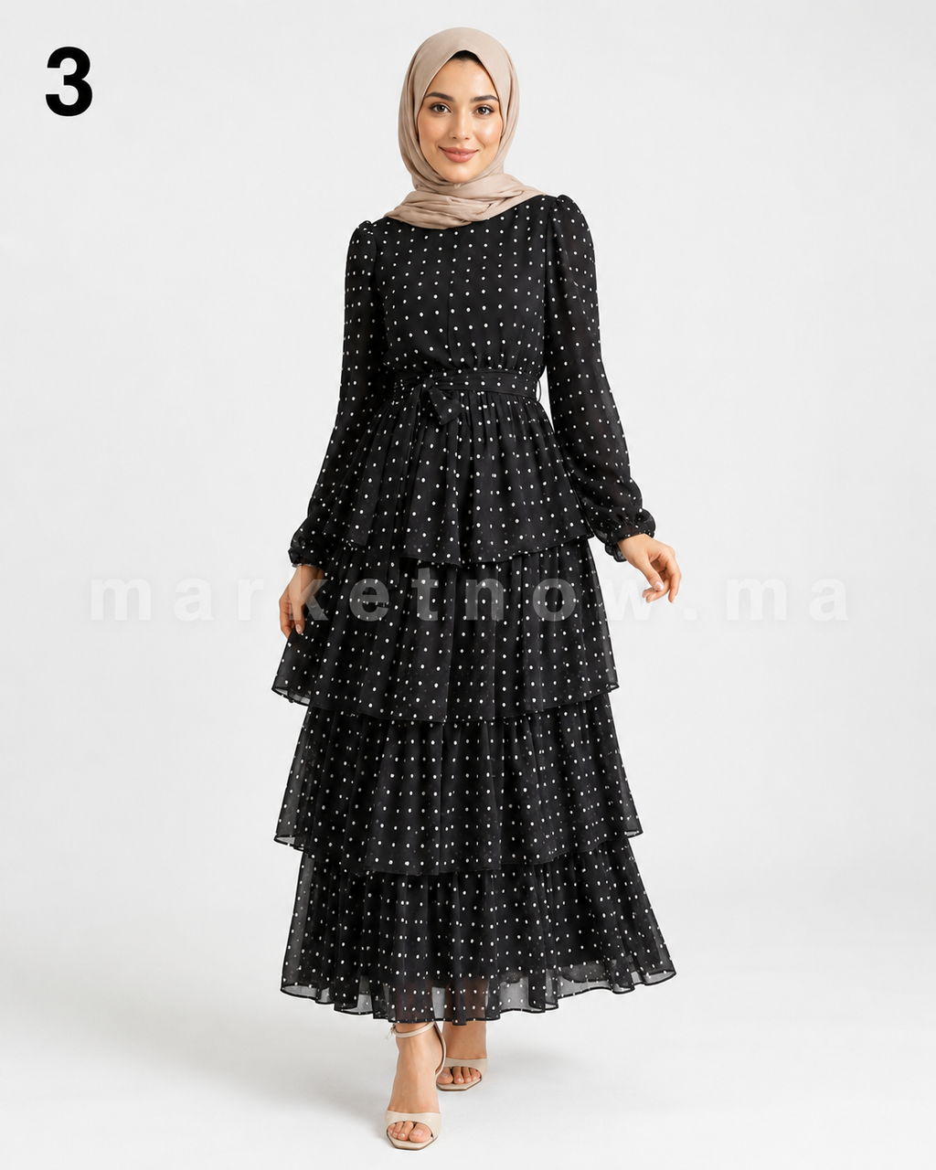 Robe Aspero à Pois – Élégante et Modeste
