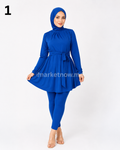 Ensemble Modeste Bleu Royal – Tunique Ceinturée avec Legging