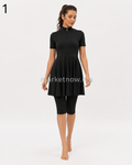 Burkini 3 Pièces en Polyamide – Robe, Short & Bonnet | Tailles S à XXL