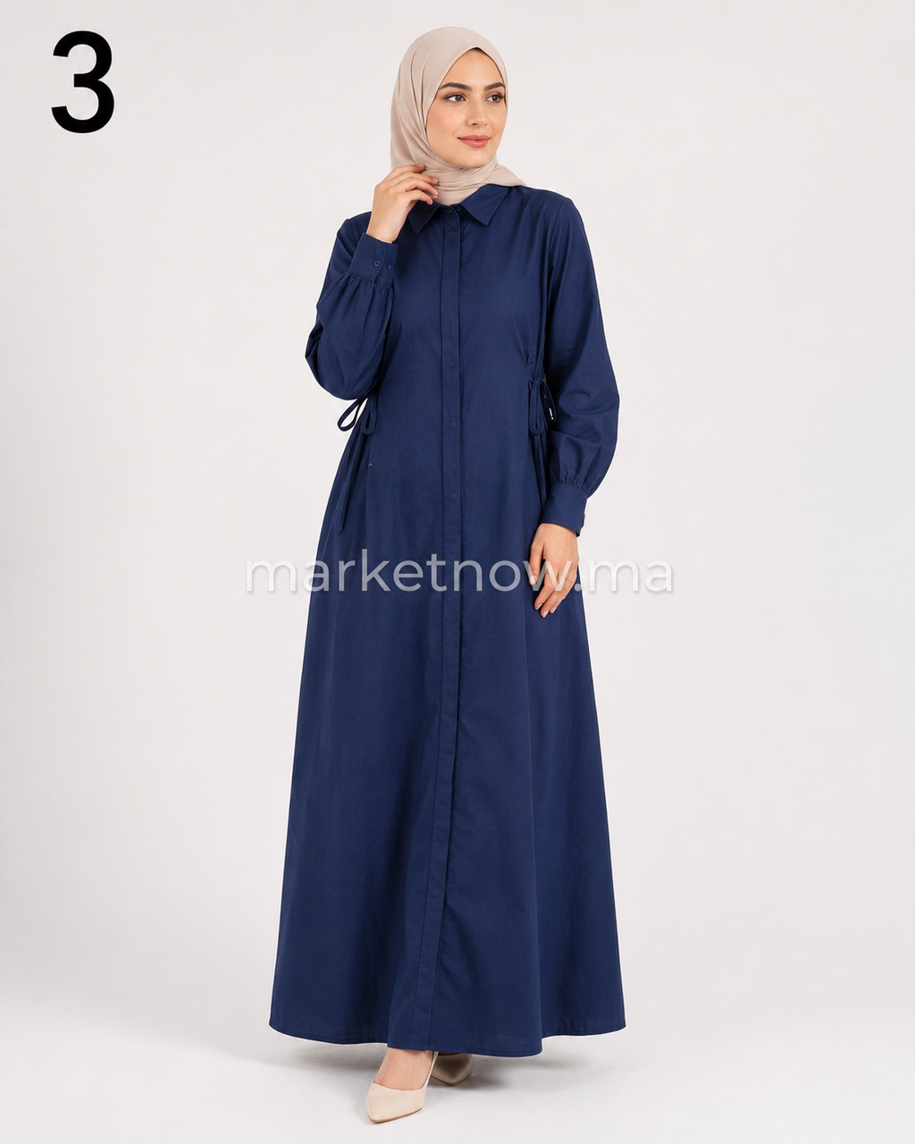Robe Longue en Popeline – Coupe Ample & Élégante