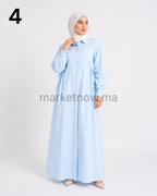Robe Longue en Popeline – Coupe Ample & Élégante