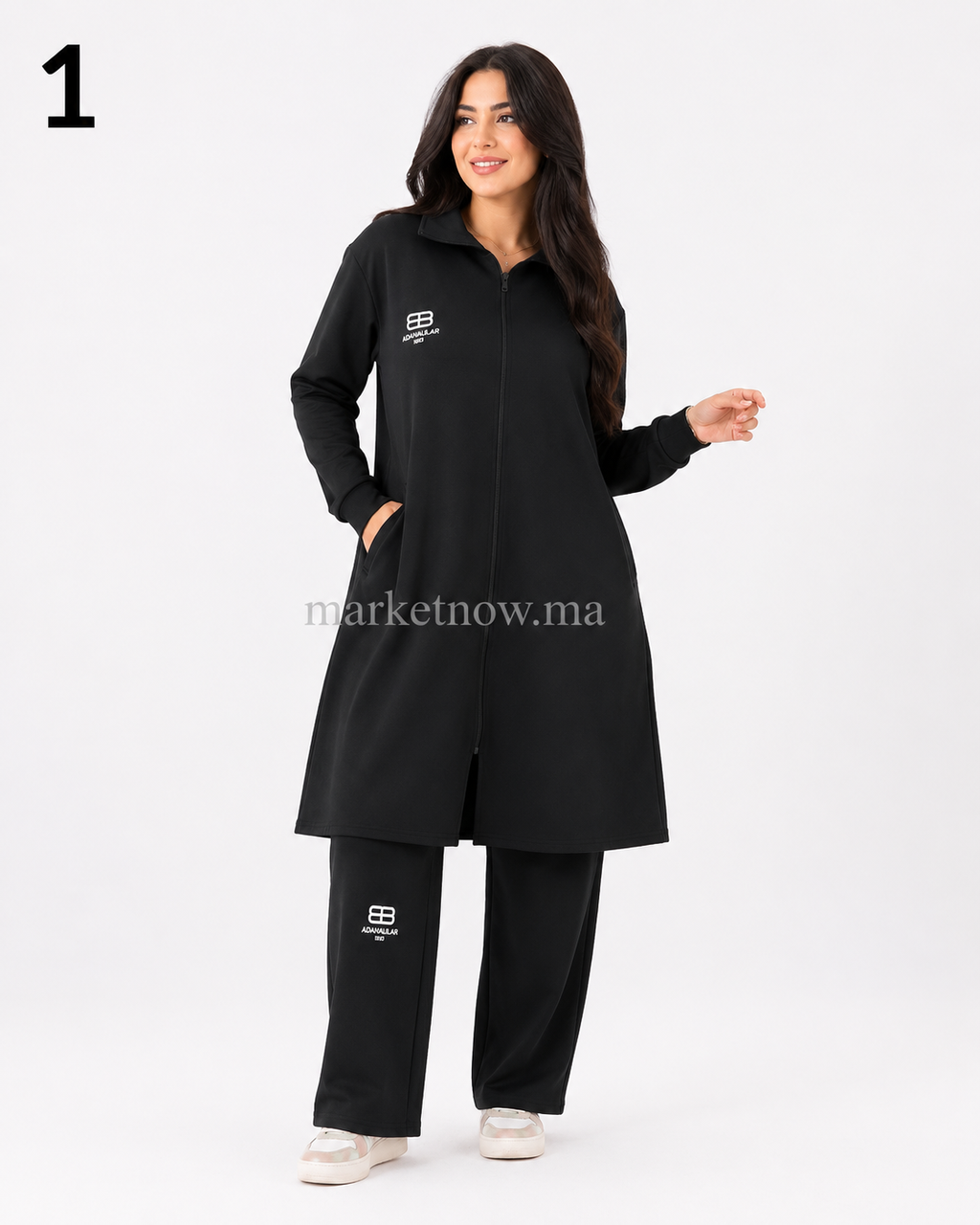 Ensemble Femme Long Montonie – Tunique Zippée & Pantalon