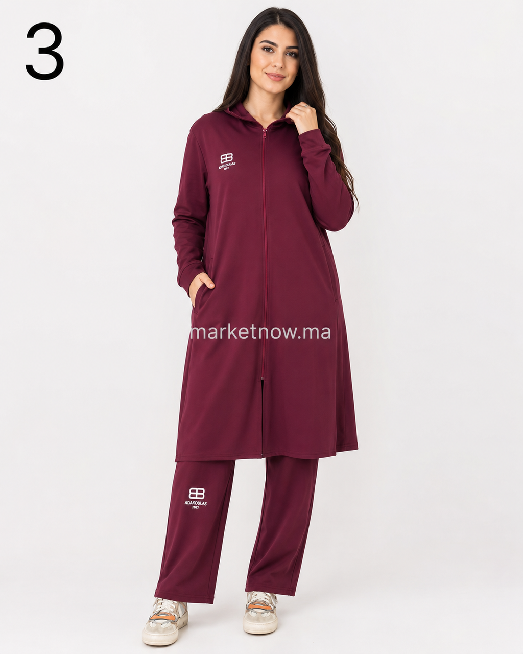Ensemble Femme Long Montonie – Tunique Zippée & Pantalon