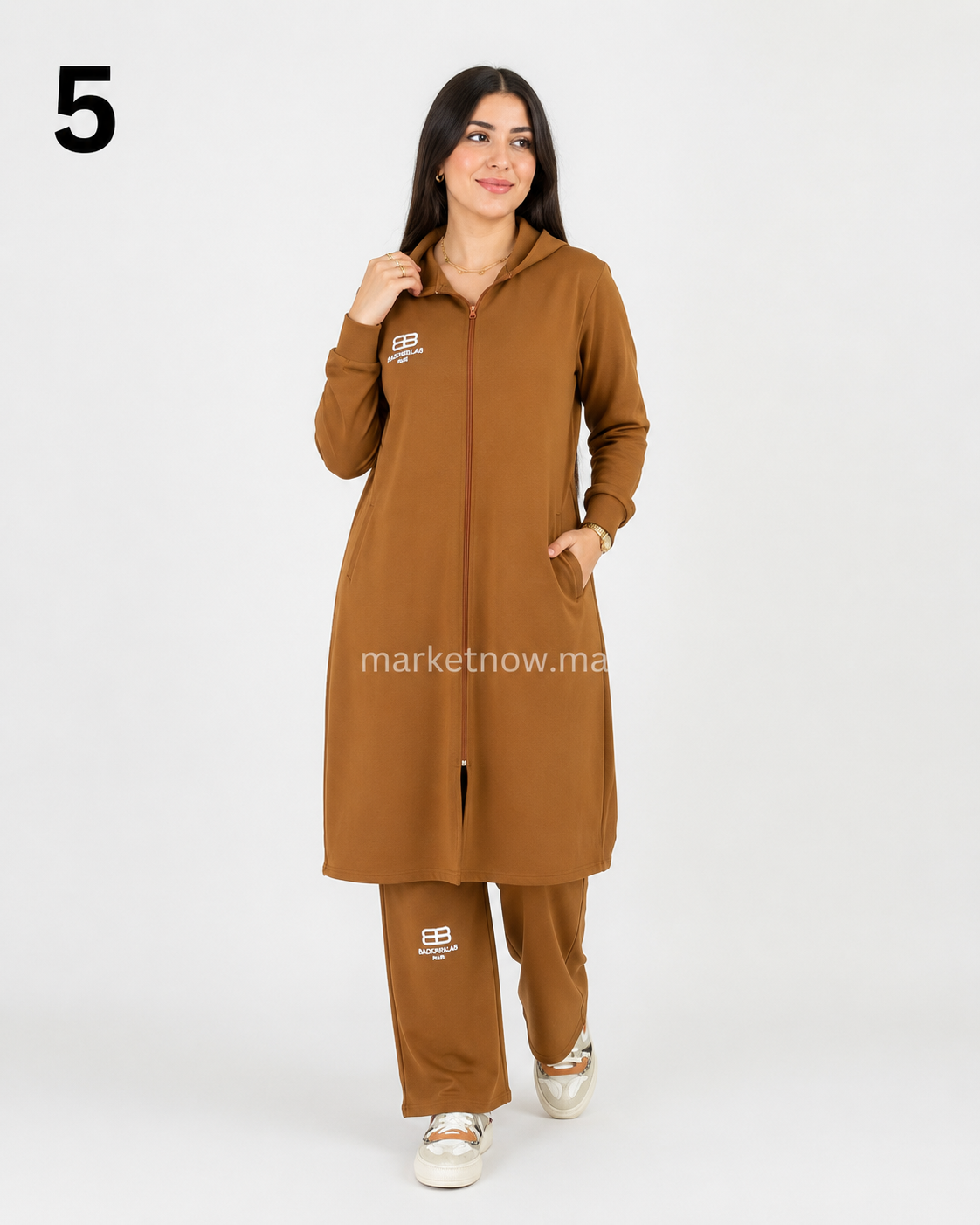 Ensemble Femme Long Montonie – Tunique Zippée & Pantalon