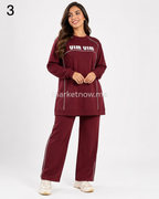 Ensemble femme 2 pièces en montoni premium – Coupe longue et confortable