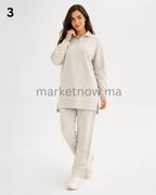 Ensemble femme 2 pièces en molleton premium – Tunique longue & pantalon