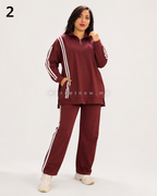 Ensemble femme Montoni 2 bandes – Veste longue zippée et pantalon
