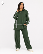 Ensemble femme Montoni 2 bandes – Veste longue zippée et pantalon