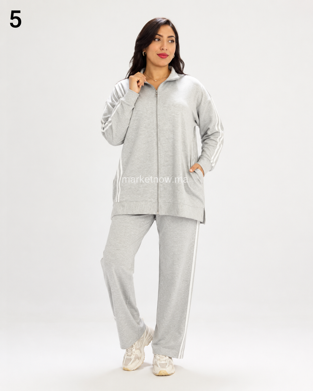 Ensemble femme Montoni 2 bandes – Veste longue zippée et pantalon