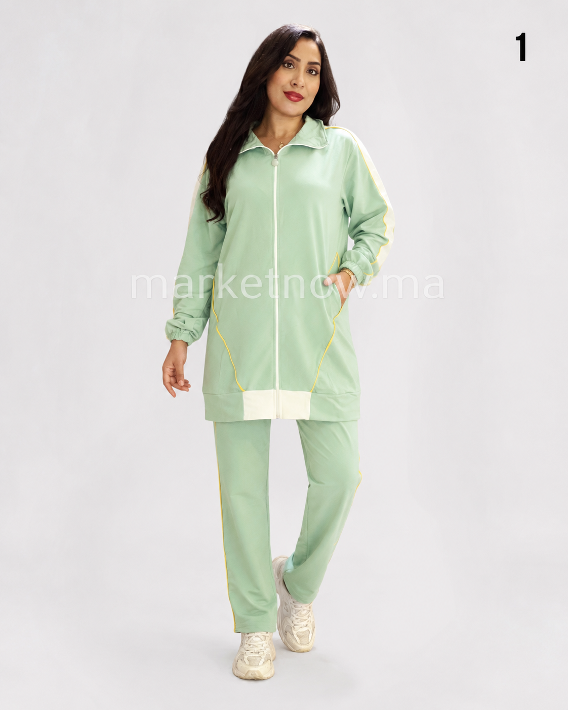 Survêtement femme 2 pièces en tissu montonie – Coupe longue et confortable