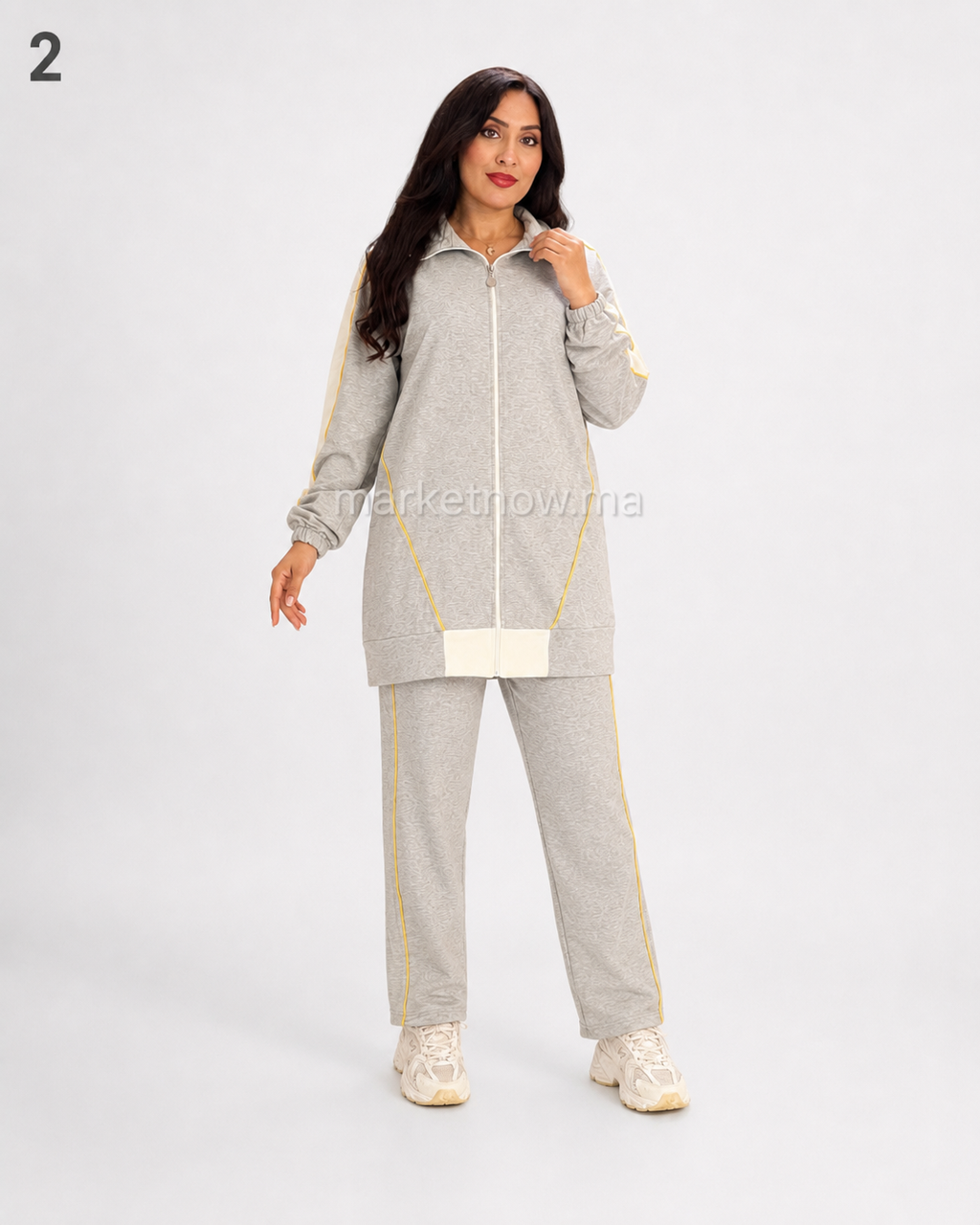 Survêtement femme 2 pièces en tissu montonie – Coupe longue et confortable