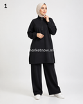 Ensemble Survêtement Femme 2 Pièces en Montoni Turc – Tunique Longue & Pantalon Large