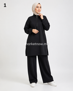Ensemble Survêtement Femme 2 Pièces en Montoni Turc – Tunique Longue & Pantalon Large