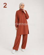 Ensemble Survêtement Femme 2 Pièces en Montoni Turc – Tunique Longue & Pantalon Large