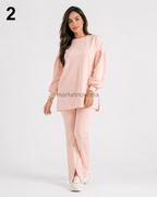 Ensemble femme en Montoni Lycra – Top long et pantalon