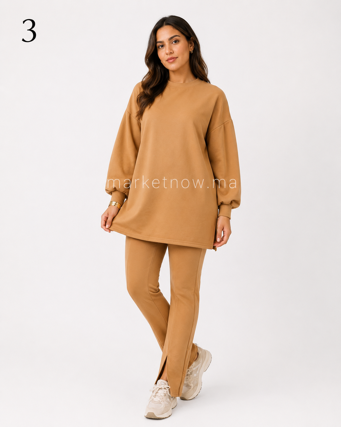 Ensemble femme en Montoni Lycra – Top long et pantalon
