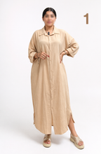 Robe Chemise Longue Femme Oversize en Crêpe Premium – Qamis Moderne Chic | Tailles L à 3XL